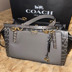 - Coach Dreamer 36  Grey Colorblock w Snakeskin detail